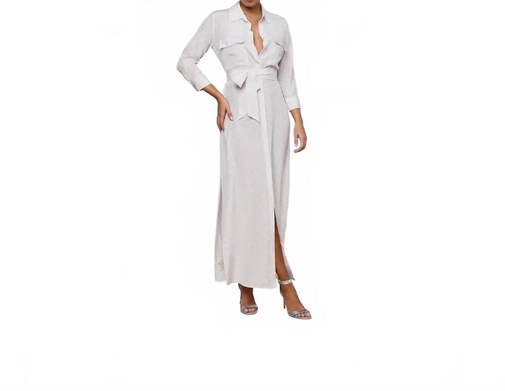 NEW L'AGENCE cameron silk shirt dress in lilac